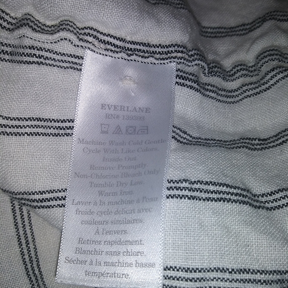 Everlane Linen Striped Boxy Button Down Shirt - Picture 5 of 7